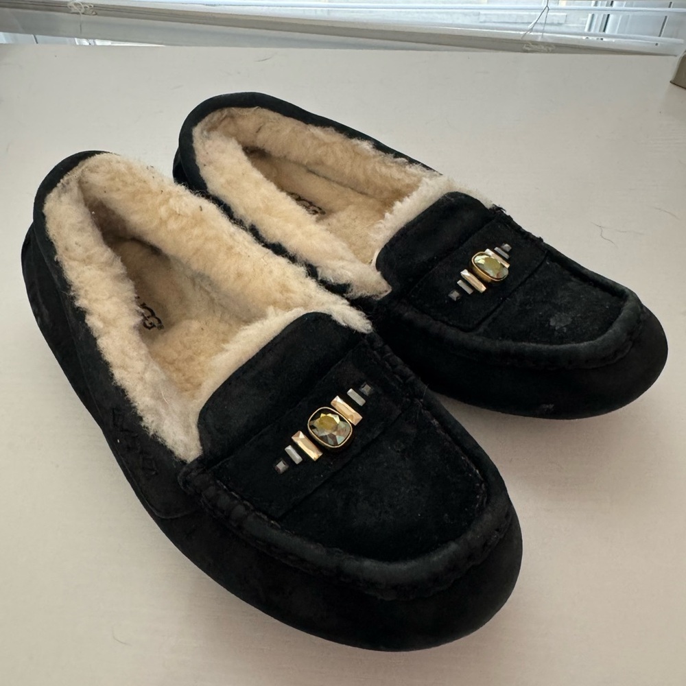 UGG Black Slippers with Cream Lining